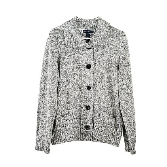 Karen Scott Marled Knit Cardigan Sweater Button Front Sz L EUC - Picture 1 of 6